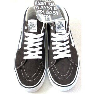 Vans Men's Skate Grosso Mid shoes Dark Brown Navy Blue Suede Canvas size 8.5 NIB